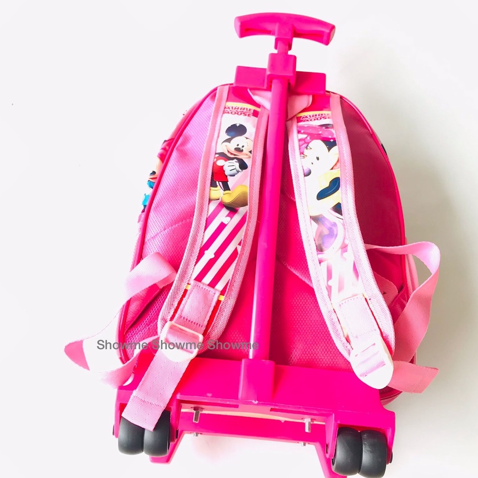 SHOWME TAS TROLI DORONG ANAK SEKOLAH TK &amp; PLAY GROUP KARAKTER PEREMPUAN MINI PINK CUTE