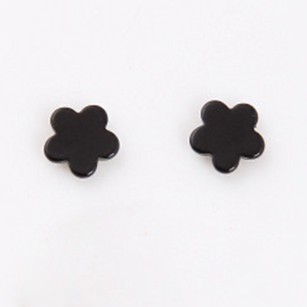 Anting Magnet Tanpa Lubang Telinga Bentuk Geometris Warna Hitam Gaya Korea Untuk Unisex