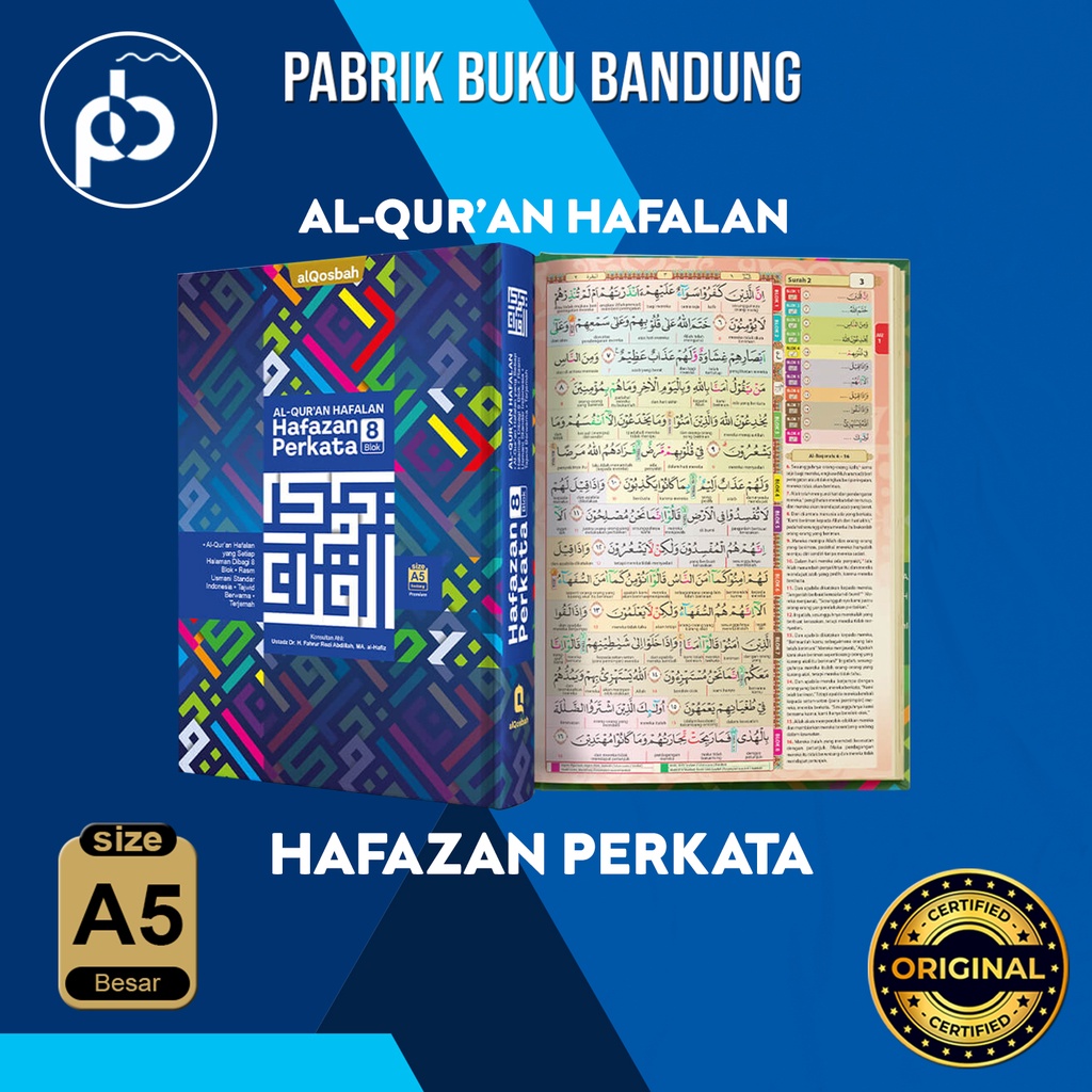 Jual Al Quran Hafazan Alqosbah 8 Blok Terjemah Perkata A5 Metalize | Al ...