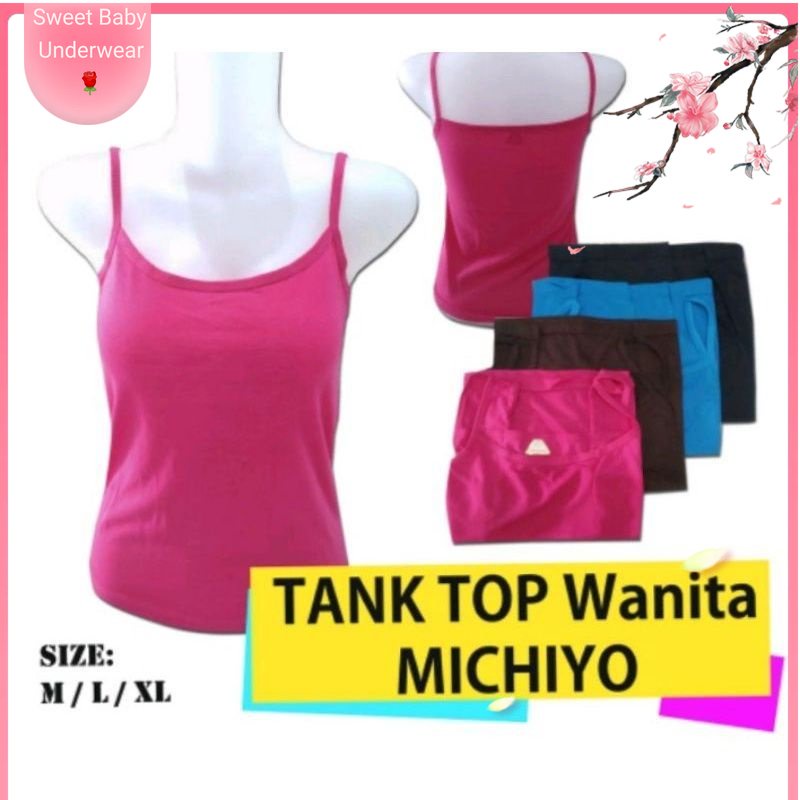 6 PCS MICHIYO ABG REMAJA DEWASA || TANK TOP MICHIYO WARNA TALI KECIL LUSINAN GROSIRAN RESELLER DROPS