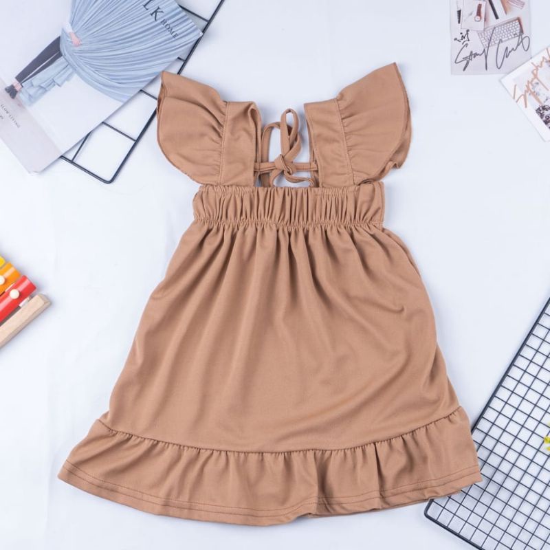 BAJU  PAKAIAN DRESS ANAK PEREMPUAN LUCU CEWEK MONTELO BAHAN CREPE USIA 1- 7 TAHUN PREMIUM IMPORT MURAH