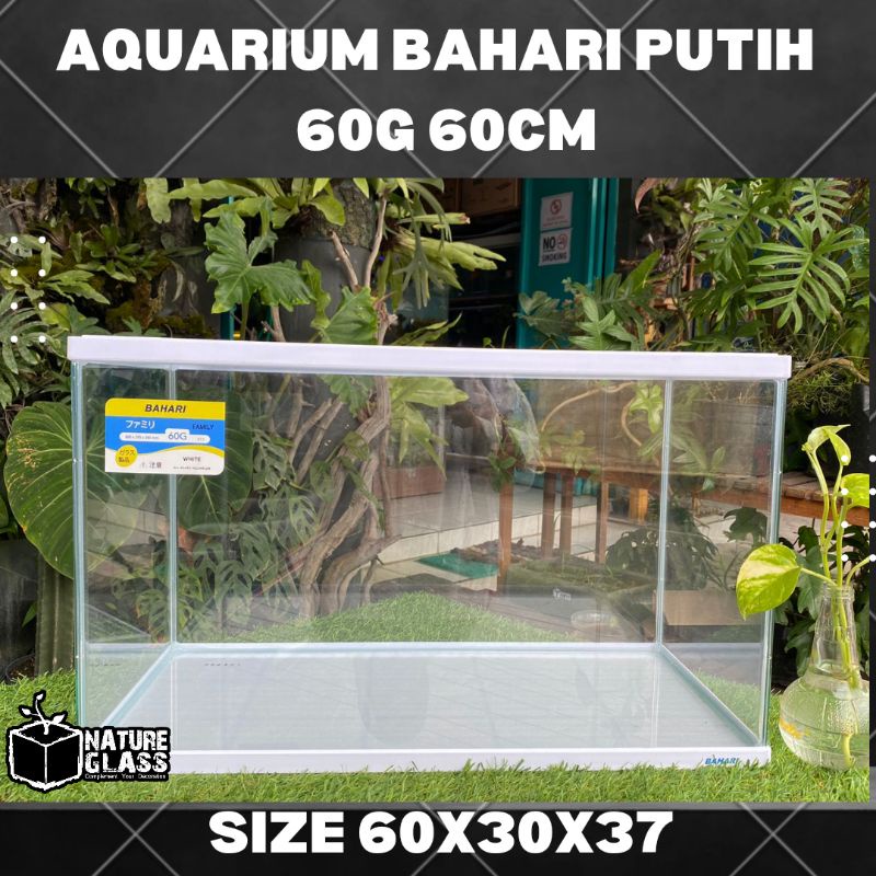 Aquarium Akuarium Akrilik Kaca BAHARI 60G 60cm Hitam Putih ikan Hias Reptil Reptile
