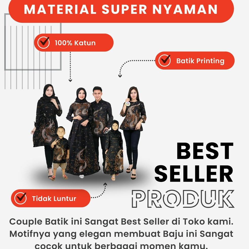 SPECIAL PRICE Saroja (085) Couple Keluarga Batik Gamis Batik Katun Premium Motif Naga Gede 2294 ↱