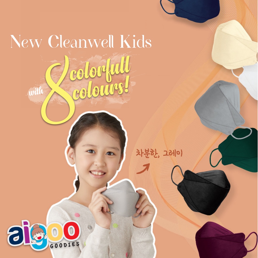 NEW CLEANWELL KIDS MASK KF 94 - MASKER ANAK NEW CLEANWELL KF 94 (4 lapis) - ORIGINAL MADE IN KOREA