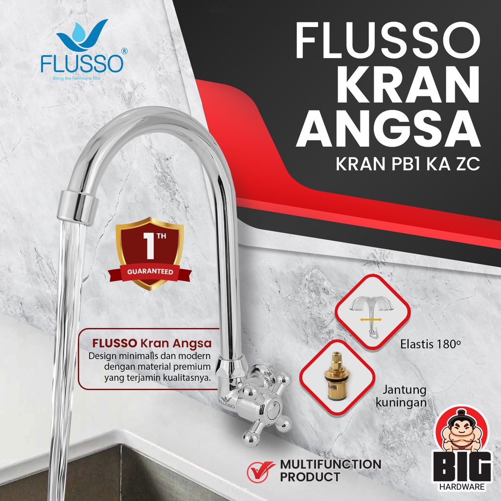 Flusso Keran Air / Kran Air/ Kran Angsa Cuci Piring / Kran Dapur Stainless | 599