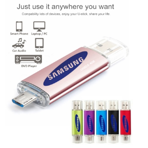 Flashdisk OTG USB Flash Drive OTG &amp; USB 2.0 4GB-8GB-16GB-32GB-64GB-128GB Compatible For All SmartPhone 2 in 1 Flash Disk USB Drive