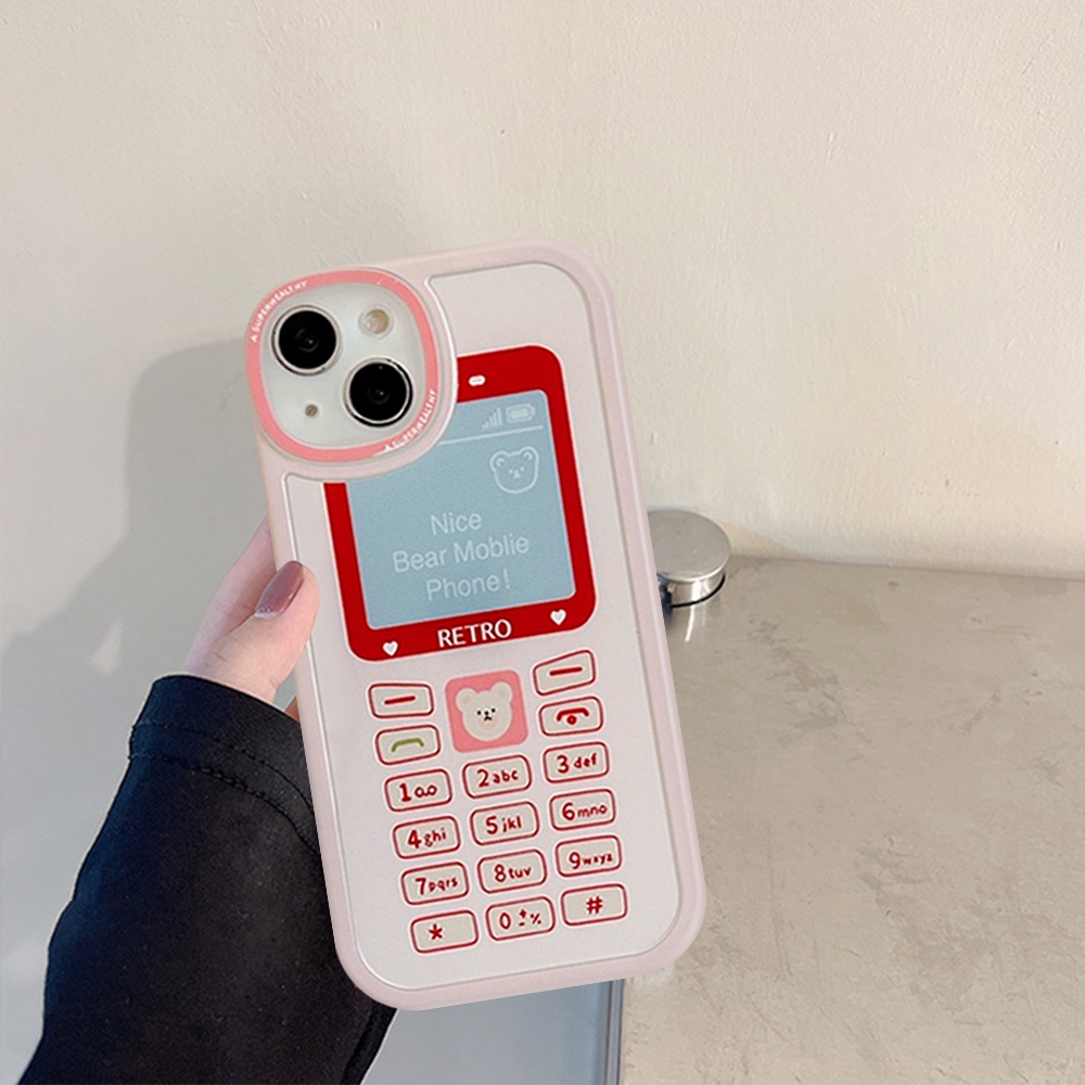 Kartun Lucu Beruang Nokia Telepon Tombol Case Realme C53 C55 10 Pro Plus C31 C35 C21Y C25Y C12 8i 9i C15 C116i C25s C25 C17 C20 5 8 C20A C3 6s 8pro C21 7i 6 5i 5s Silikon Lembut Sarung