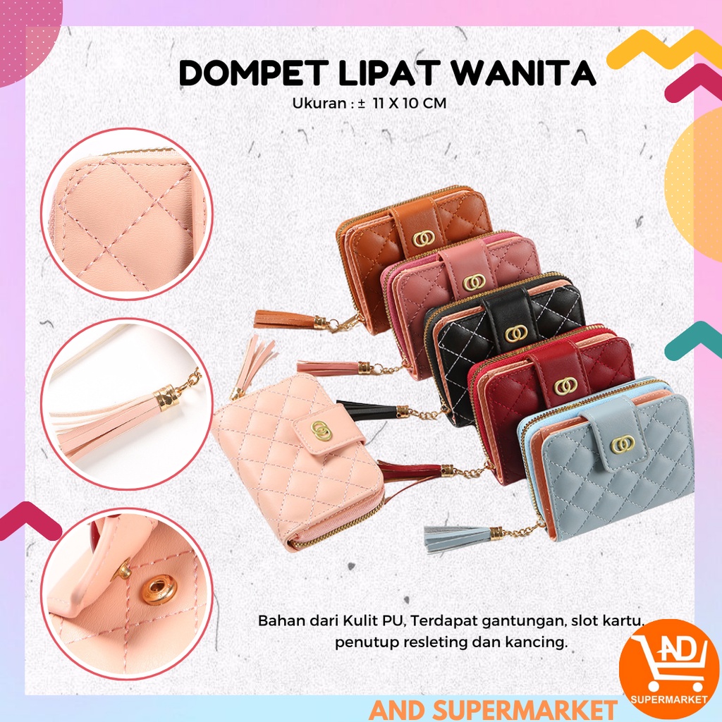 AND / COD / Dompet Lipat Wanita Dompet Cewek Fashion Korean Style Import Dompet Lipat Anak Perempuan Murah Terkini D65