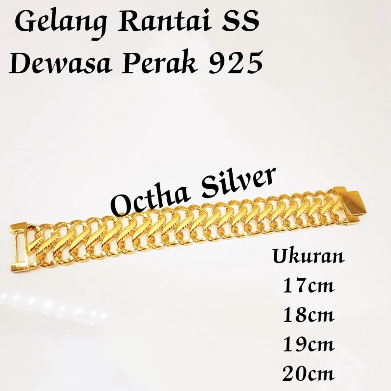 GELANG RANTAI SS DEWASA PERAK 925 LAPIS MAS