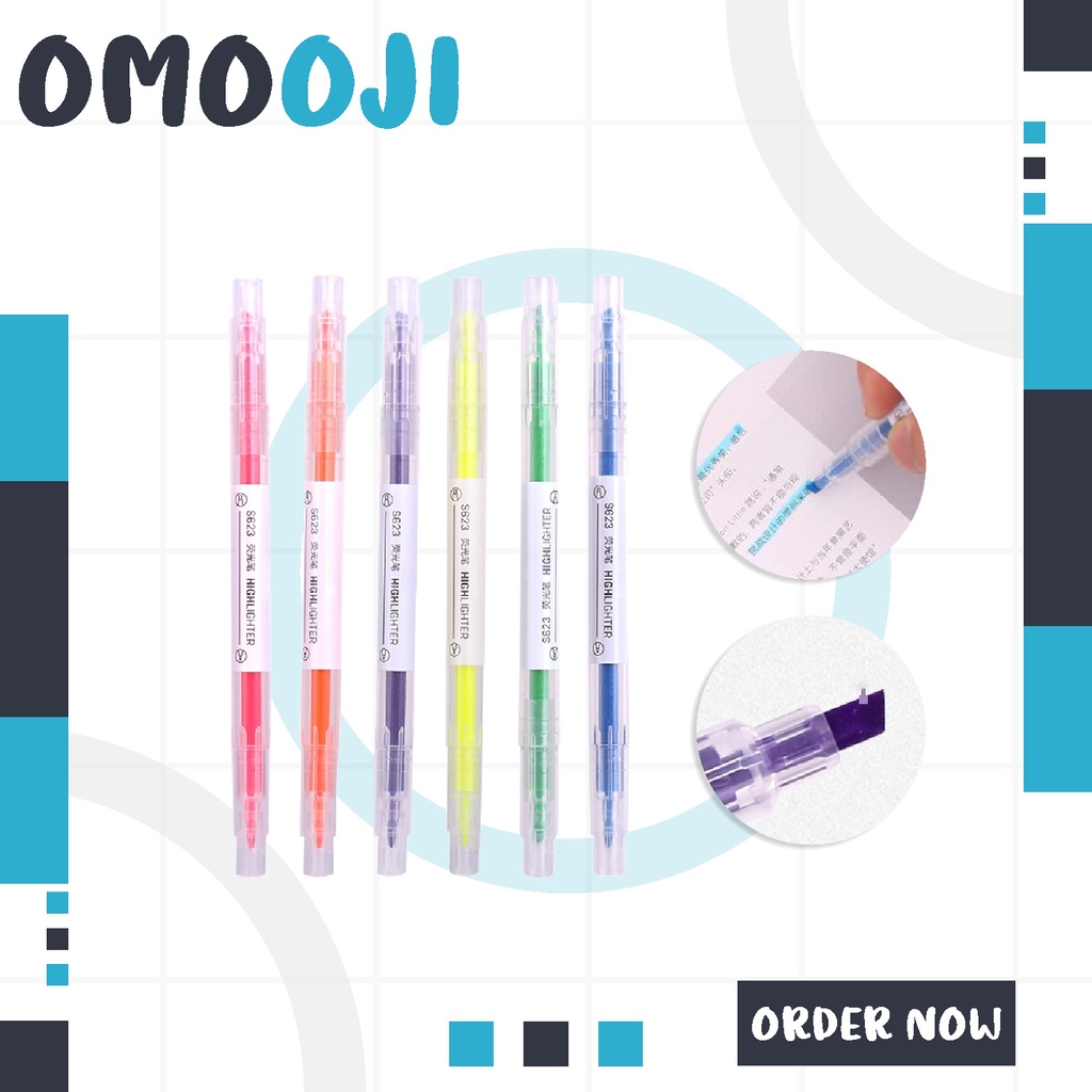 

Omooji - Stabilo Higlight double point isi 2 sisi bolak balik alat tulis kantor penanda buku pengingat S010