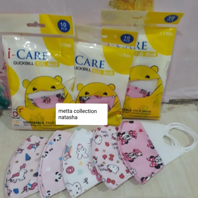 masker kids duckbill i care 1pak 10pcs 3-8tahun 90-wwwmettacom888 Kualitas Baik