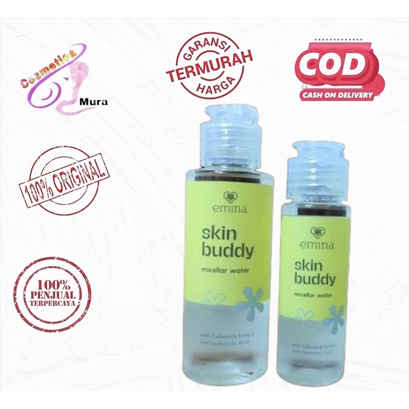 [ 50&amp;100ml ] micellar water - emina skin buddy micellar water - air pembersih wajah emina skin buddy