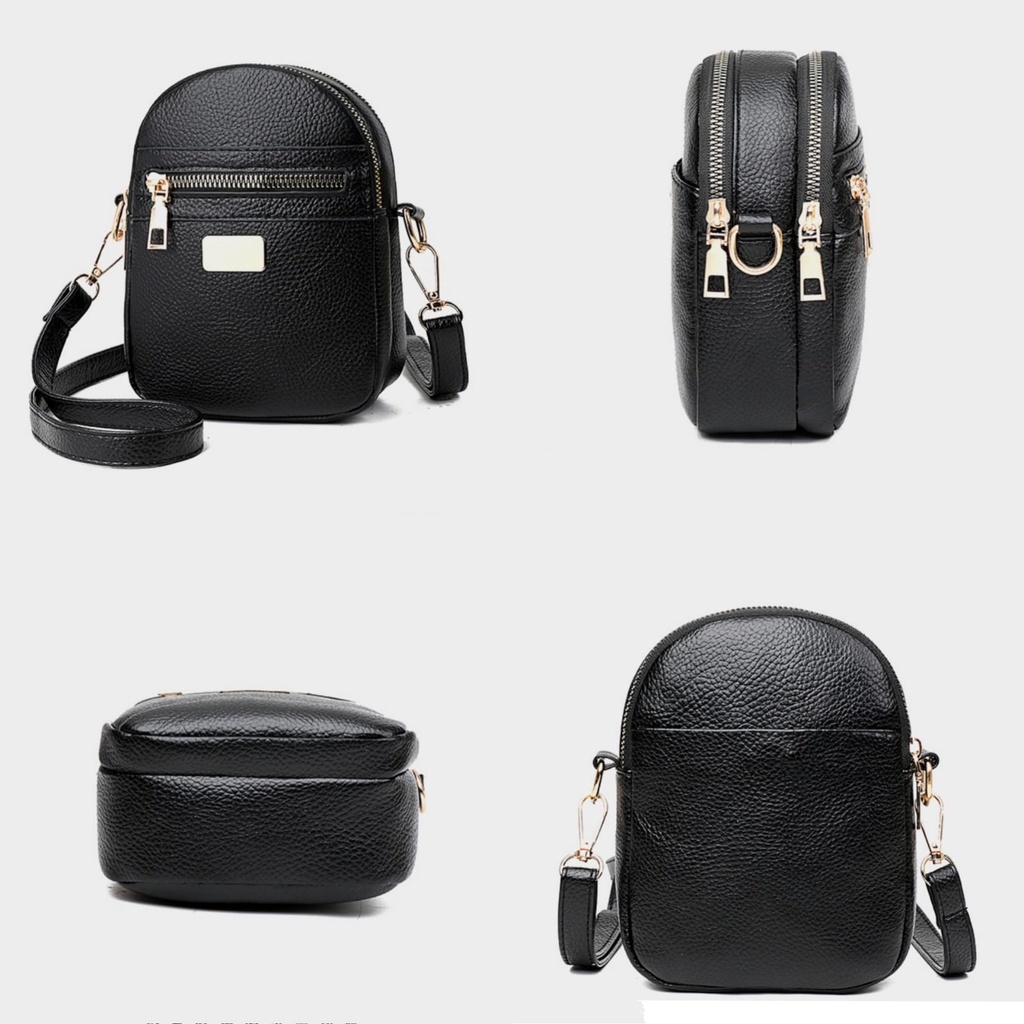 TAS SELEMPANG WANITA SLINGBAG KULIT HITAM CLARISSA TA675B5 IMPORT KOREA SHOULDER BAG BAHU REMAJA KEKINIAN PREMIUM FASHION CEWEK BRANDED BATAM MURAH SIMPLE CASUAL LUCU