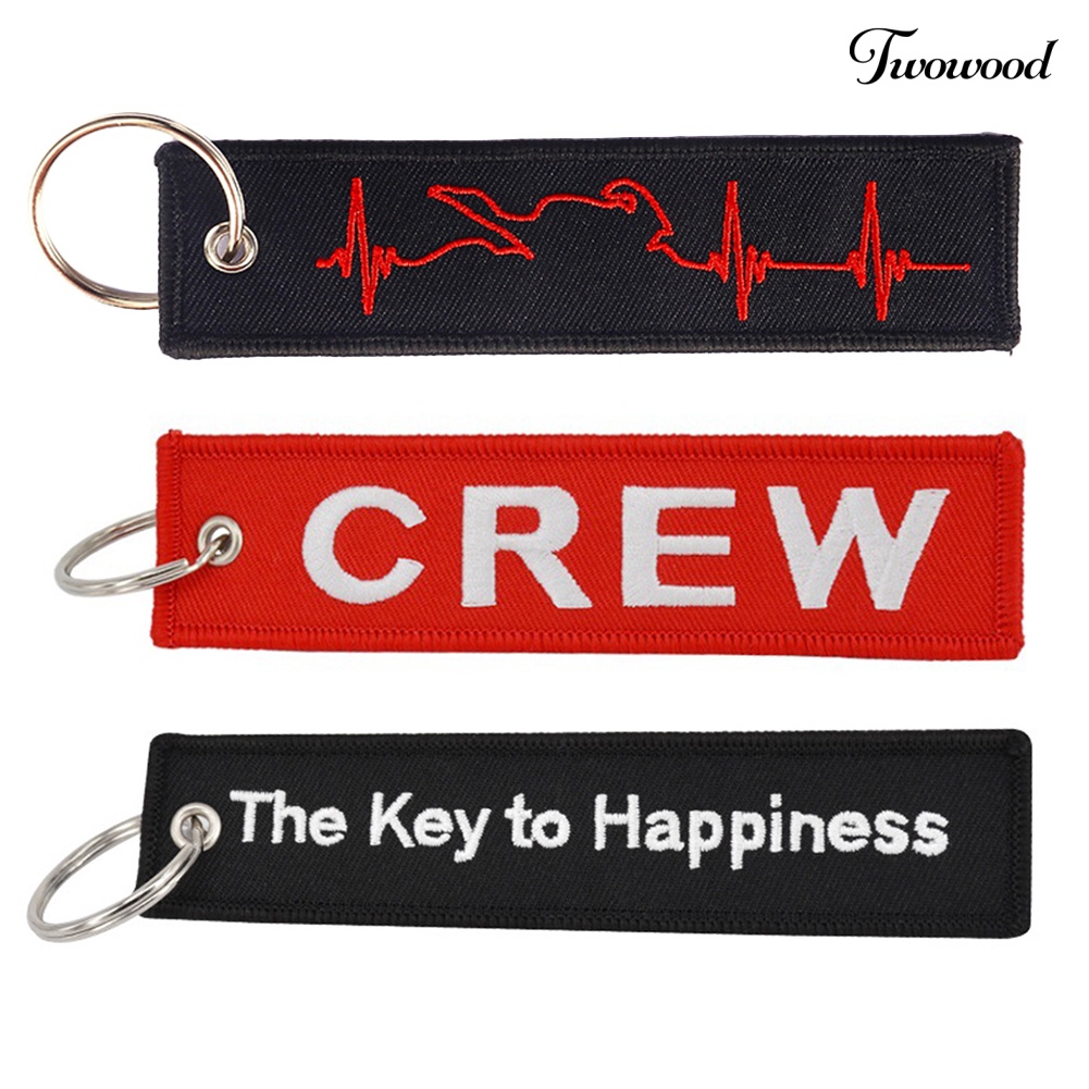 Twowood Gantungan Kunci Motor Motif Bordir Tulisan