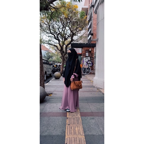 French Khimar Malikah Black FK Double Layer