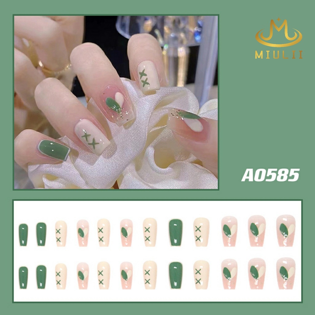 MIULII / KUKU PALSU   A0585  / 24PCS / 3D / NAIL ART / PREMIUM / CUTE / FREE LEM JELLY / KUTEK