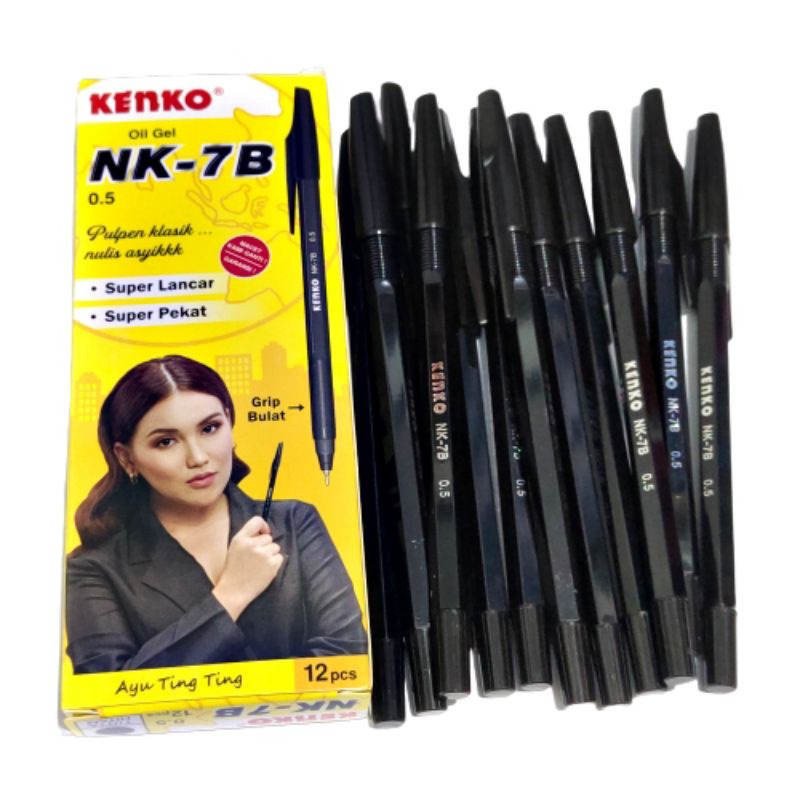 [ERA] Bolpen KENKO Pulpen NK-7B Oil Gel Grosir 12pcs