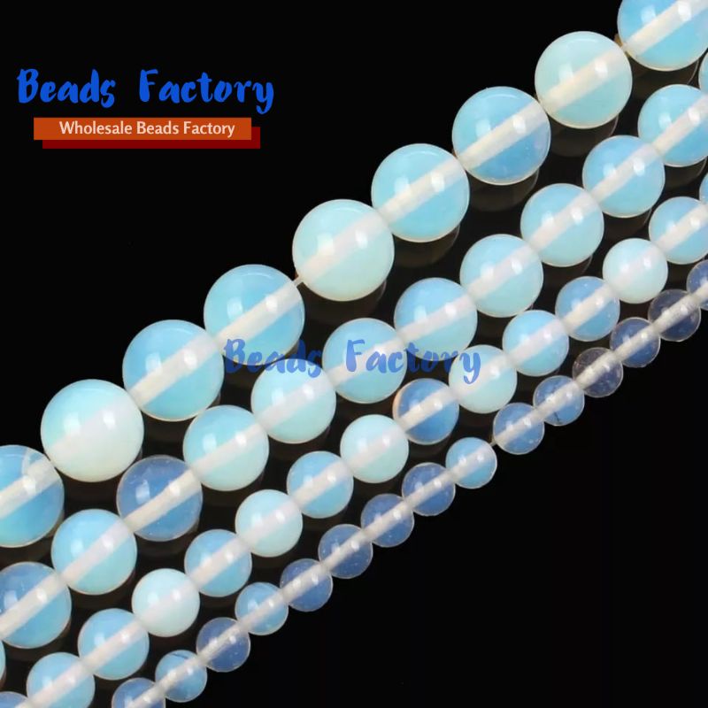 Batu alam bulat Moonstone 4mm - 10mm Kuarsa Batu Terang Bulan