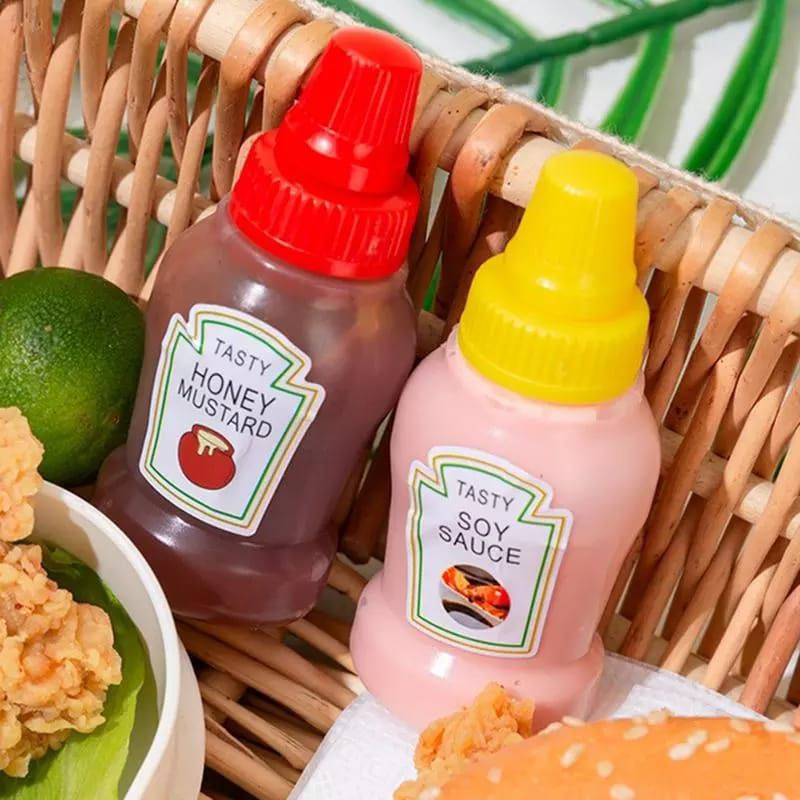 Botol Mini Saos Tomat Sambal Kecap Mayonnaise Bekal Bento / Wadah Botol Mini Imut Lucu