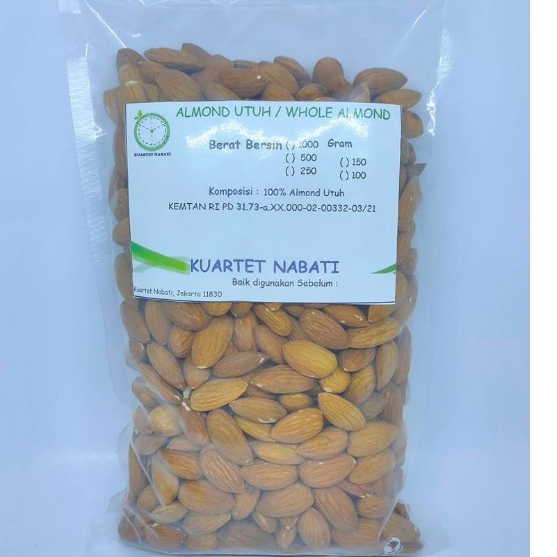 

ID6c6Bq--500gr Kacang Almond Premium Utuh - Whole Raw Almond - Size Besar 27-30 - Mentah - Blue Diamond