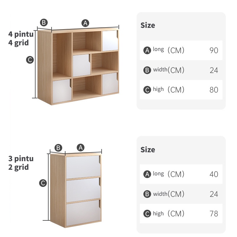 POTE Rak buku kayu solid dari lantai ke langit-langit rak buku kabinet sederhana rumah modern sederhana terhadap rak rak penyimpanan buku dinding