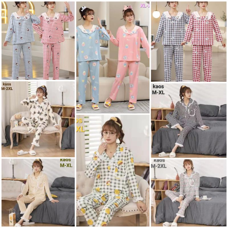 Piyama wanita import fashion wanita baju tidur wanita C07-A2