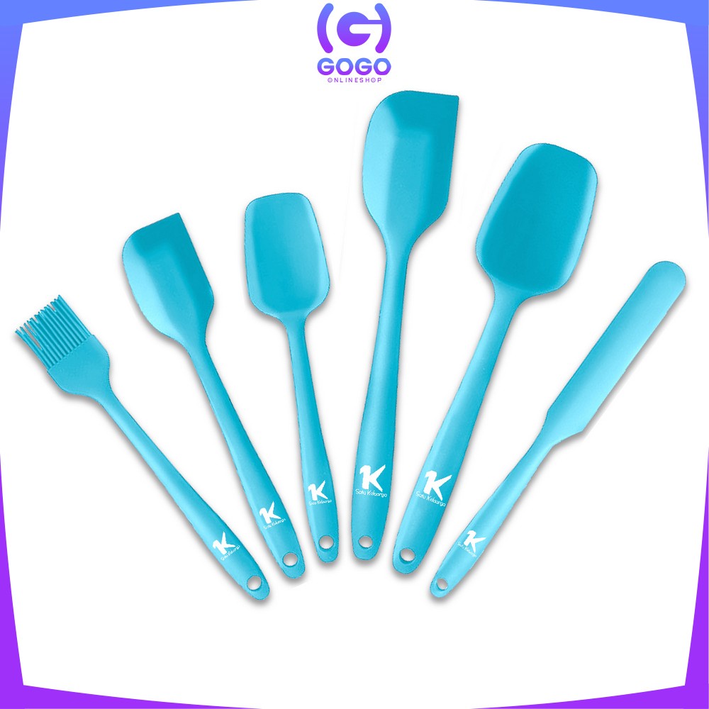 GOGO-C276 Spatula Silikon Tahan Panas Set 6IN1 Sutil Silicone Set Lengkap / Peralatan Dapur Kitchen Tool / Kitchen Utensil Set