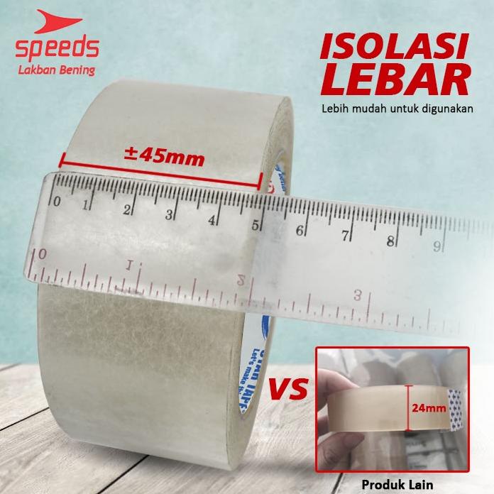 

↓ SPEEDS Isolasi Lakban Bening 45mm x 80 Yard Murah Solasi Roll Masking Star Tape Clear Transparan Perekat Lem こ