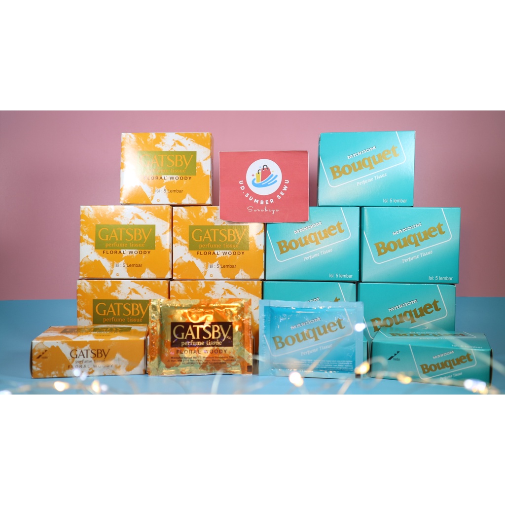 Perfume Tissue Gatsby / Mandom (isi 5) Parfum Tisu Basah