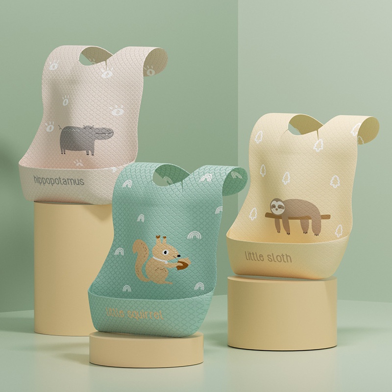 Celemek Bayi Waterproof Lucu / Disposable Baby Bib