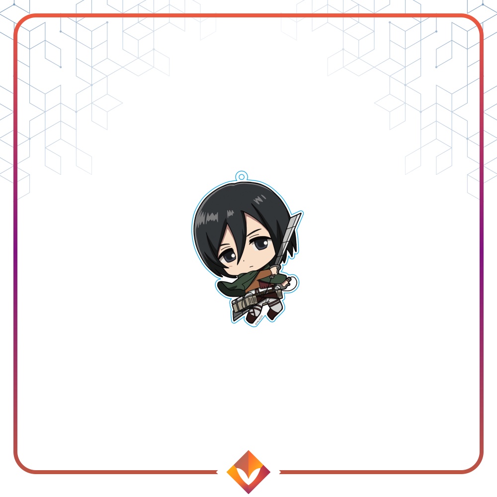 GANCI SHINGEKI NO KYOUJIN CHIBI Keychain Gantungan Kunci Anime Attack on Titan Eren Mikasa Armin Levi Sasha Erwin Reiner