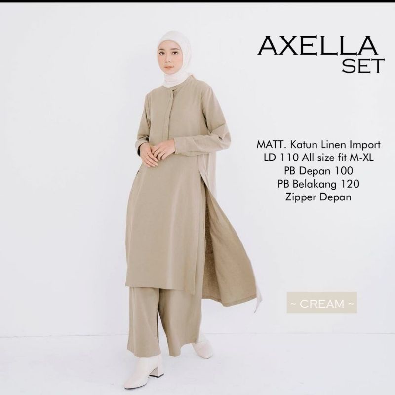 Axella set / Setelan wanita/ Setelan linen / Setelan muslim