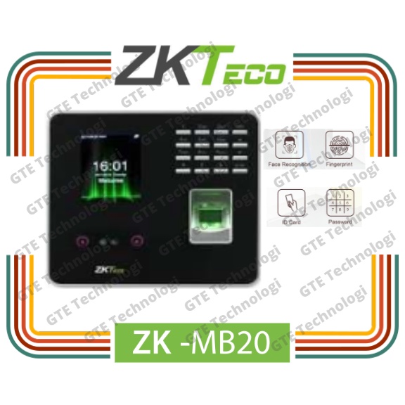 Mesin Absensi Fingerprint ZKTeco MB20 - Multi Biometric Fingerprint & Access Control Terminal