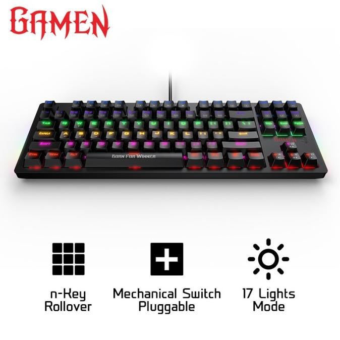 GAMEN Mechanical Keyboard Titan II Pluggable Switch Black