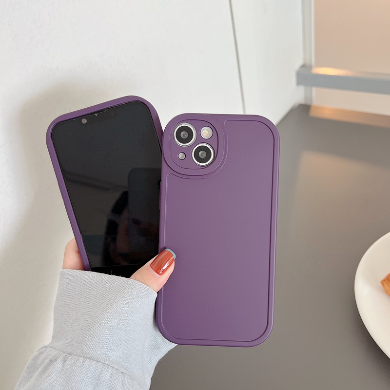 Casing hp Purple Silicone Case OPPO A3S A31 A53 A33 A9 A5 A57 F11 K3 K5 A52 A92 Reno 5 6 8 7Z XT VIVO Y11 Y12i Y15 Y17 Y20S Y12S Y20i V9 S1 V23E V23 V20 Pro Y19 Y93 Y91C Y91i Redmi 9T Note 9 10 Pro Girls Womens