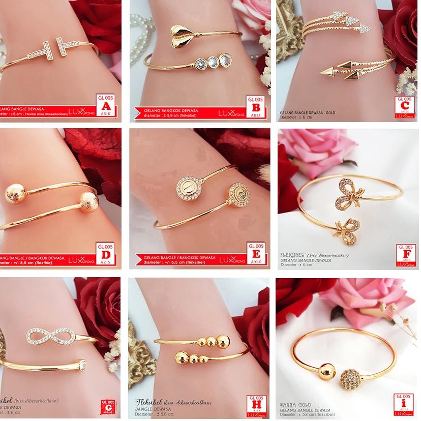 MY.18Oc22ᴼ ‣ GL 005 GESER Gelang Bangle Dewasa Laris Perhiasan Set Xuping Lapis Emas Imitasi Gelang 