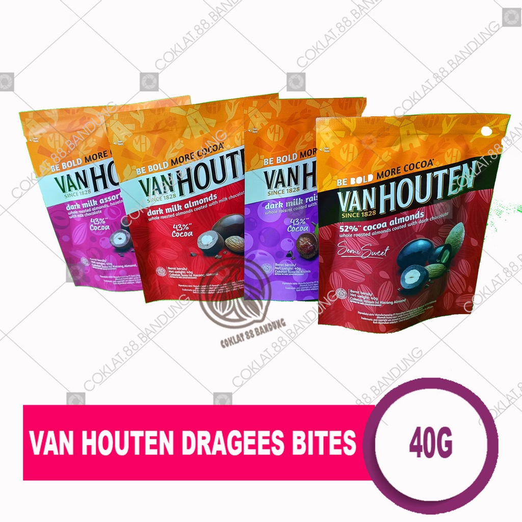 

VAN HOUTEN DRAGEES 40 GR, VAN HOUTEN 40GR, VAN HOUTEN BITES DARK CHOCOLATE