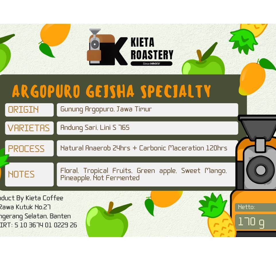 

Best seller ARGOPURO GEISHA SPECIALTY By Kieta Coffee 170gr ZTS
