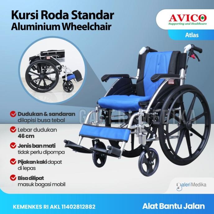 Kursi Roda Avico Atlas Deluxe - Kursi Roda Alumunium Wheelchair