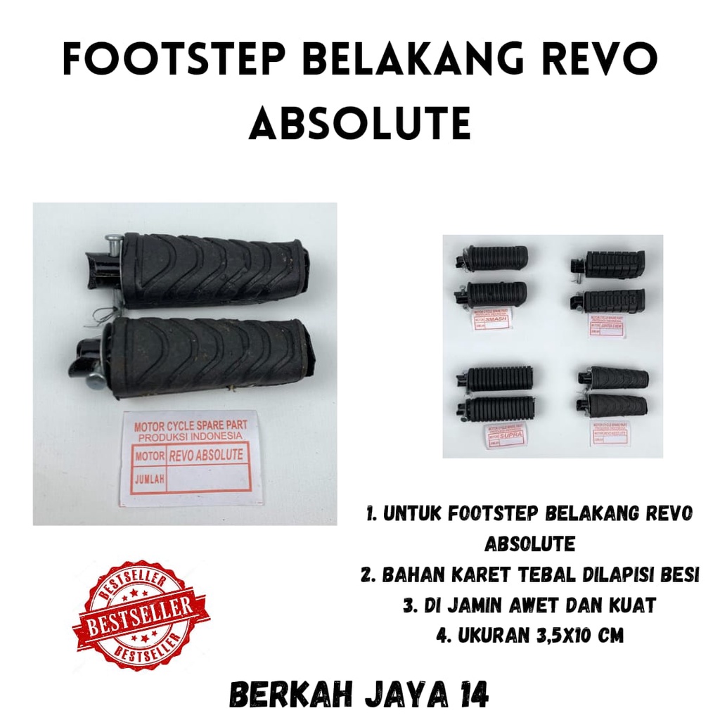 PIJAKAN KAKI FOOTSTEP REVO ABSOLUTE BAHAN KARET DI LAPISI BESI WARNA HITAM HARGA MURAH BARANG BERKUALITAS PROMO DISKON TERLARIS