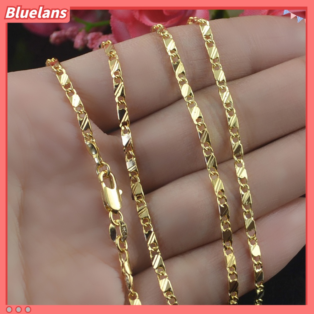 Kalung Rantai Panjang Ukuran 2mm 16-30 Inch Tanpa Liontin Untuk Pria Dan Wanita