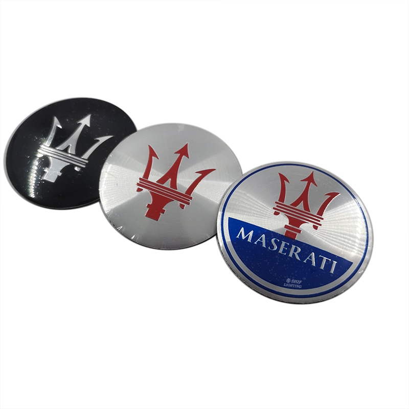Stiker Emblem Logo MASERATI 4x56mm Untuk Dekorasi Velg Mobil