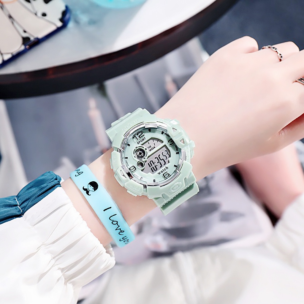 COD✅ Jam Tangan Wanita Pria Digital Rubber Bulat LED Watch Fashion Remaja Gaya Sport Harga Grosir   S1249