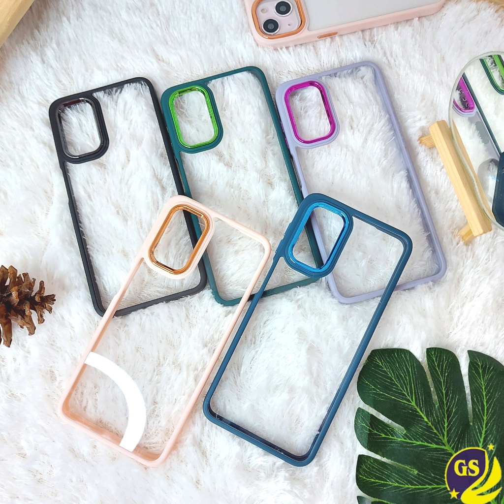 Case SAMSUNG A13 4G A23 4G 5G A53 5G A33 5G A72 5G A52 / A52S 4G 5G  A73 5G A22 4G Hardcase Macaron Clear Acrylic Chrome