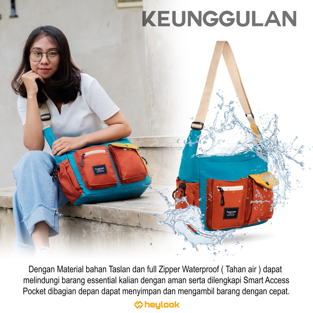 Travelbag Waterproof Trendy Tas Slingbag Pria Wanita Keren Tas Selempang Bahu Remaja Dewasa Casual Keren Slingbag Sekolah Kuliah Modis