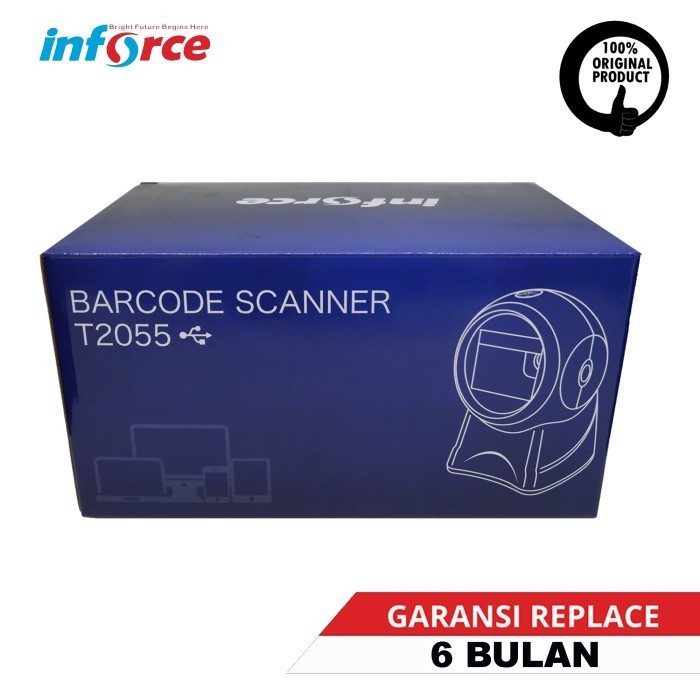 SCANNER BARCODE INFORCE T2055 / T 2055 1D 2D USB WIRED CABLE KABEL GARANSI RESMI