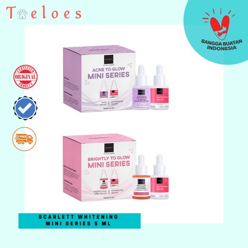 

termurah scarlett whitening mini series brightly to glow