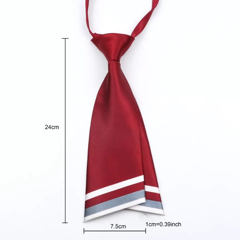 Dasi Wanita Instan neck tie women Merah Maroon Abu Abu Hitam Coklat Merah Terang