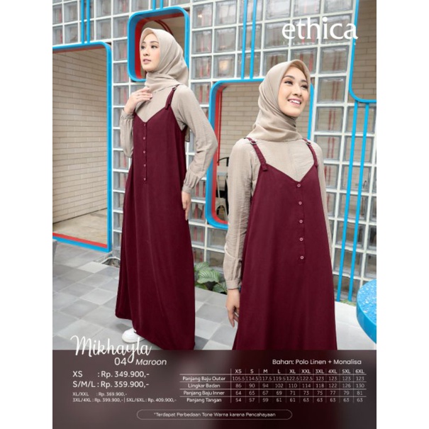 Baju Remaja Terbaru/ Gamis Ethica Mikhayla 04 Maroon, Navy / Baju Kodok / Baju Remaja Outer dan Inne