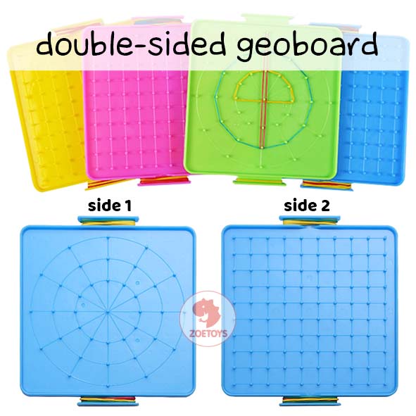 Zoetoys Double-Sided Geoboard | Board Dua Sisi Papan Geometri | Mainan Edukasi Anak